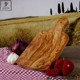 olive wood board with handle