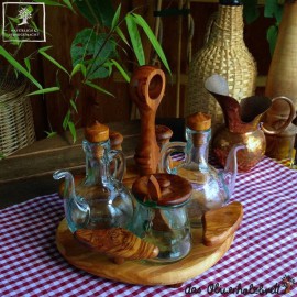 Cruet stand out of olivewood