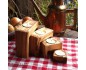 Set of 4 tealight holders olive wood