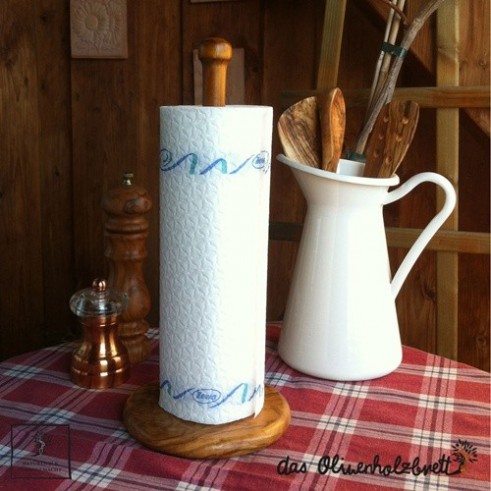Olive wood paper towel holder deals