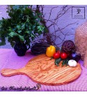 Plate with handle out of olive wood