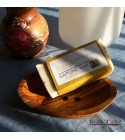 Seifenschale aus Olivenholz +  100g Naturseife