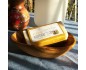 olive wood oval soap holder inclusive soap 100g