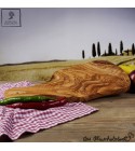 classic olive wood cutting board with handle