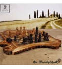 olive wood chess board flat