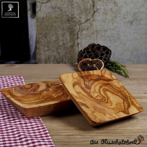 Olive wood bowl, perfect as a snack bowl, rectangular