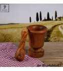 Mortar and pestle traditional style olive wood
