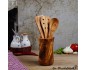 Utensil Holder olive wood + set of 3 utensils