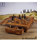 olive wood chess board with drawer